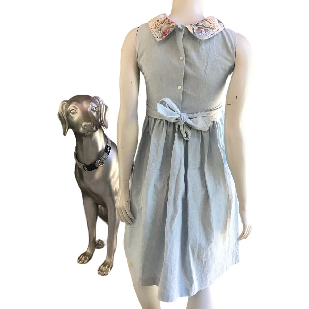 Vintage Posies Women of Maine Farmers Market Cotton Dress w Tie Women's Size 10 - Picture 2 of 13